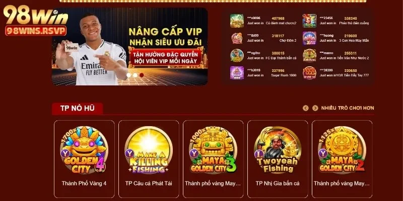 98Win 40 Giao diện web tinh tế